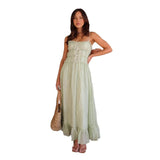 Women's a-line dress - spring/summer collection for cross-border e-commerce: european & american style, casual vacation look with lace trim, high-waisted spaghetti strap dress