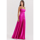 Women's dress: european and american cross-border sexy camisole dress, slim-fit backless maxi dress, women's summer evening gown