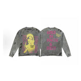 Saint m hoodie autumn and winter s.m heavy industry saint distressed washed round neck sweatshirt one piece wholesale