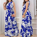 Women's dress - cross-border amazon ebay us/eu summer halter neck tie-up printed ruffle hem dress
