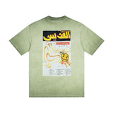 saint m t shirts Spring and summer s.m heavy industry washed and fried color round neck pullover short sleeve