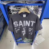 saint m t shirts  s.m character & letter graphic crew neck pullover short sleeve t-shirt - wholesale