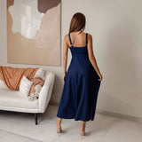 Women's dress: european and american style spaghetti strap dress - amazon cross-border summer fashion sexy backless sleeveless denim dress for women