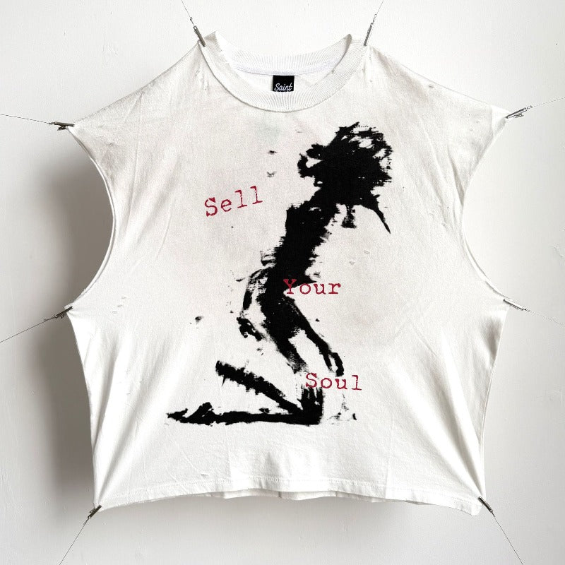 saint m t shirts  s.m letter graphic limited edition pullover casual tank top - wholesale