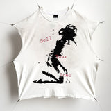 saint m t shirts  s.m letter graphic limited edition pullover casual tank top - wholesale
