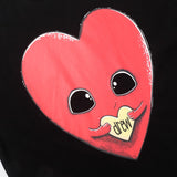 Drew house t-shirt - spring/summer d@ew - heart cartoon print crew neck pullover short sleeve - wholesale single piece