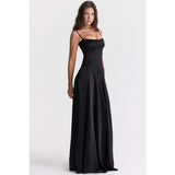 Women's dress: european and american cross-border sexy camisole dress, slim-fit backless maxi dress, women's summer evening gown