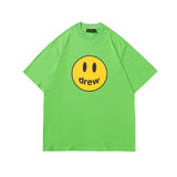 Drew house t-shirt - spring/summer collection - d@ew smiley face letter print crew neck pullover short sleeve - wholesale single piece
