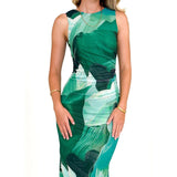 Women's dress - cross-border european & american style - spring/summer women's apparel - elegant & sexy printed slim-fit waist-defining high-end dress