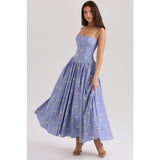 Women's dress - amazon cross-border fashion: elegant, chic, and flattering floral print slip dress - slim fit, figure-flattering, and ethereal
