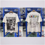 saint m t shirts  s.m cartoon print crew neck pullover short sleeve top - wholesale