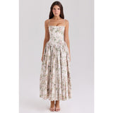 Women's dress - amazon cross-border fashion: elegant, chic, and flattering floral print slip dress - slim fit, figure-flattering, and ethereal