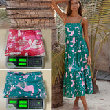 Women's dress - cross-border independent site - european & american summer vacation - spaghetti strap - backless - printed - a-line - long - casual swing dress - women's