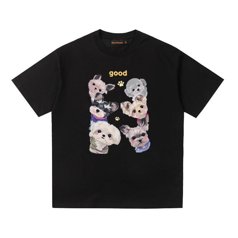 Drew house t-shirt - spring/summer d@ew pet puppy graphic crew neck pullover short sleeve - wholesale