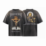 saint m t shirts  s.m cartoon series graphic crewneck pullover short sleeve t-shirt - wholesale