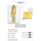 Women's dress: cross-border fashion, new chinese style, stunning summer outfit, uniquely beautiful, non-replicable printed gauze dress