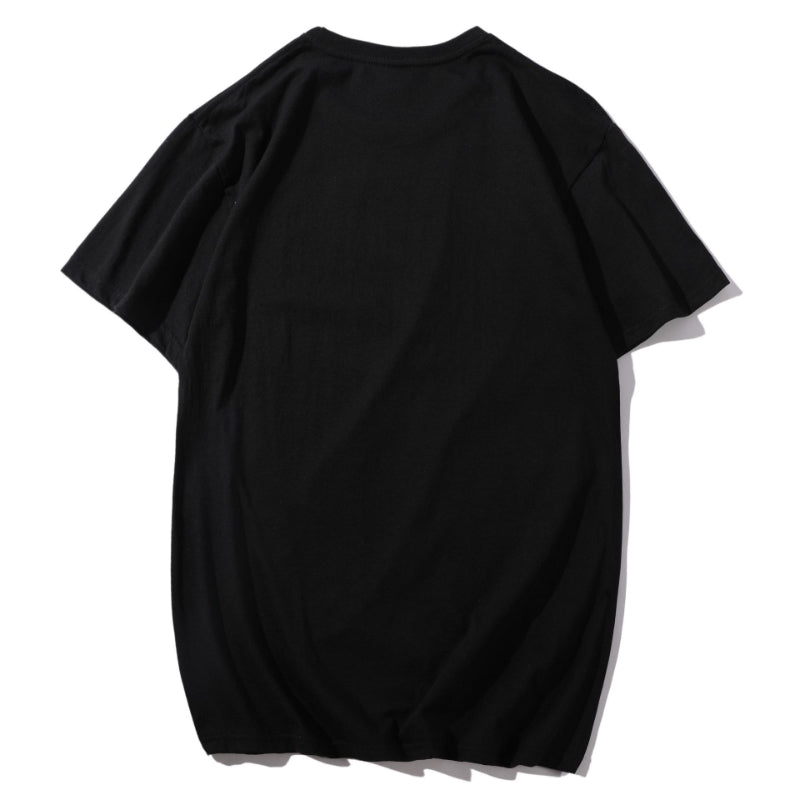 Man T Shirt Slim Cotton Ordinary Collarless Black Female Youth Sports T-shirt