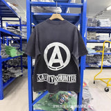 saint m t shirts  s.m collaboration skeleton print crew neck pullover short sleeve t-shirt - wholesale